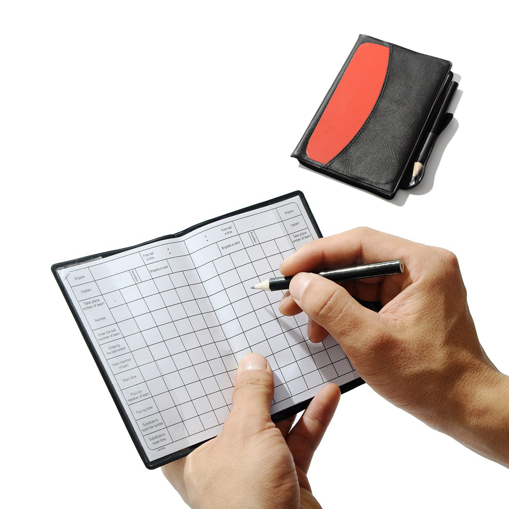 Football Referee Red and Yellow Card With Holster Notebook Pencil