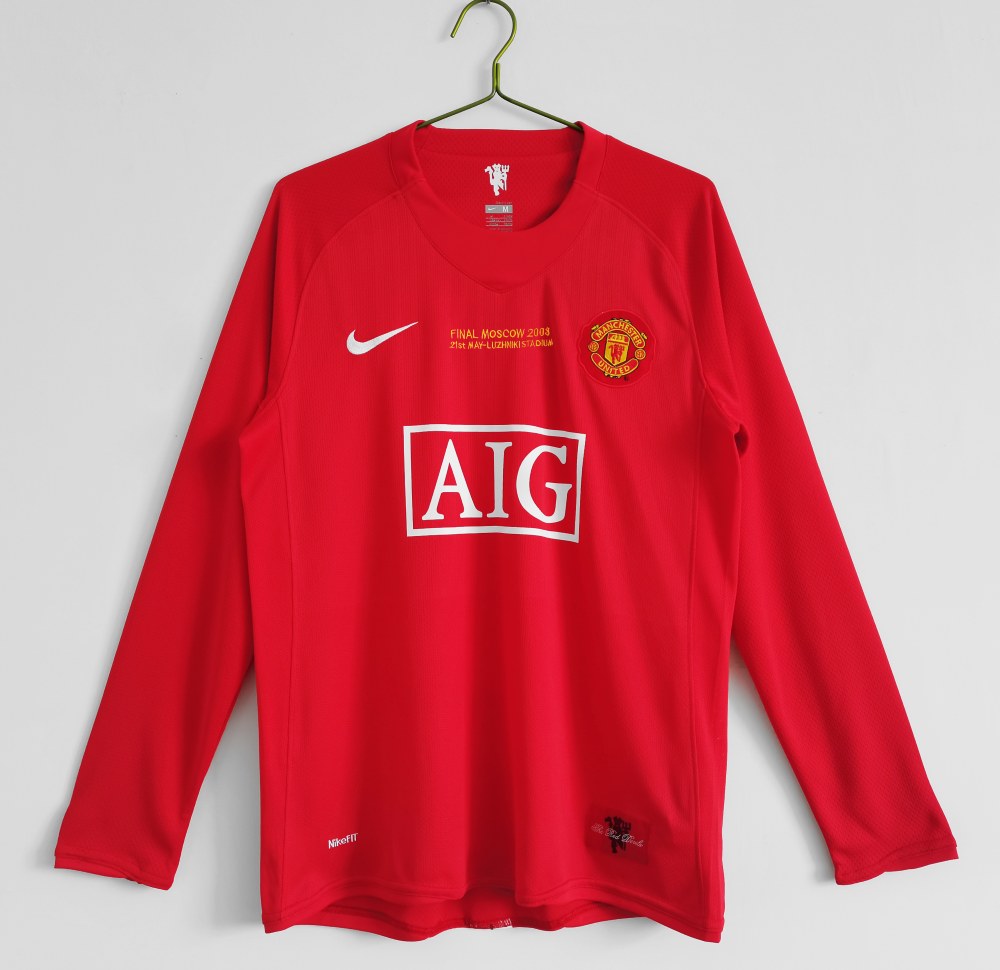 Manchester United 2007-08 Local UCL Camiseta de manga larga
