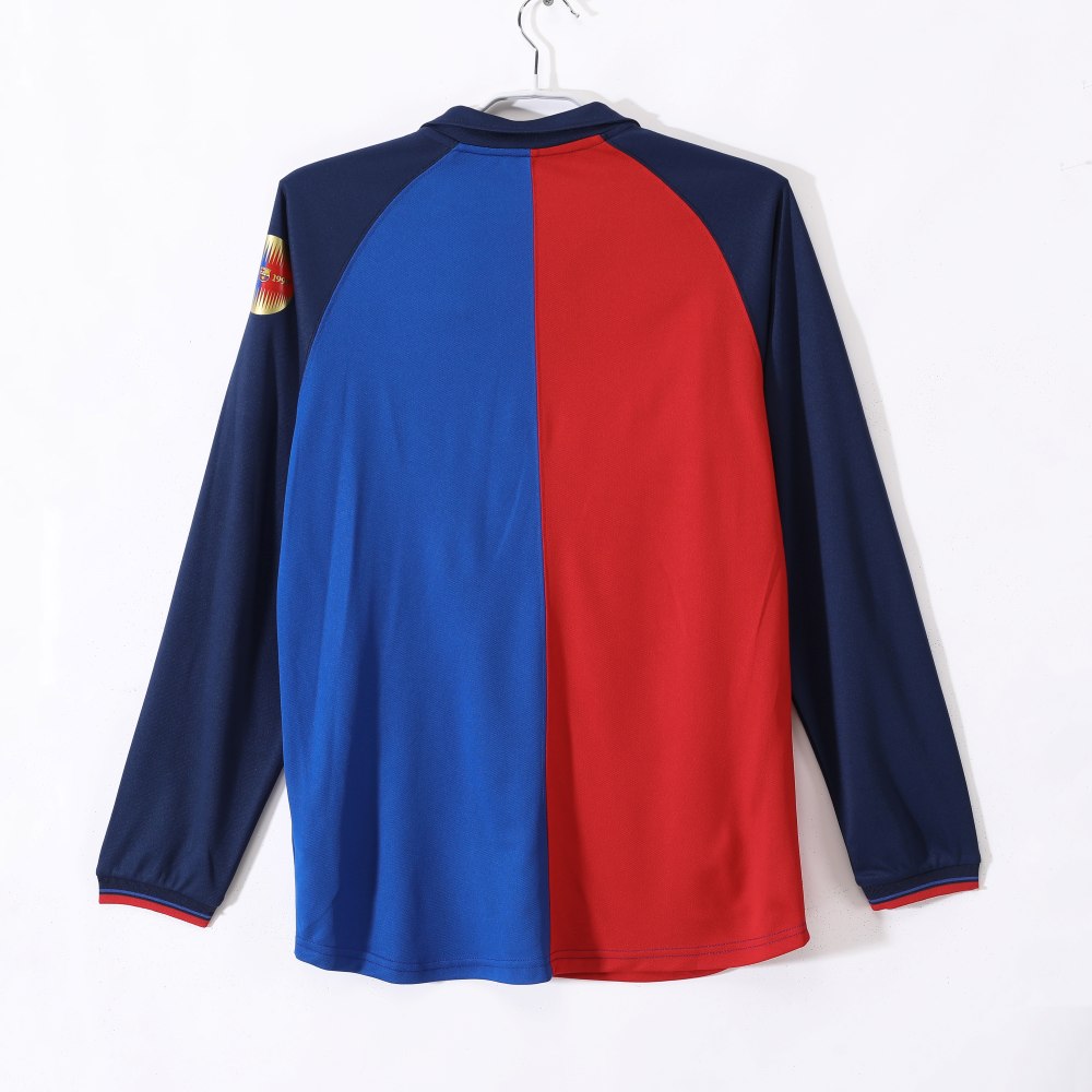 Barcelona 1999-00 Local Centennial Edición Camiseta de manga larga