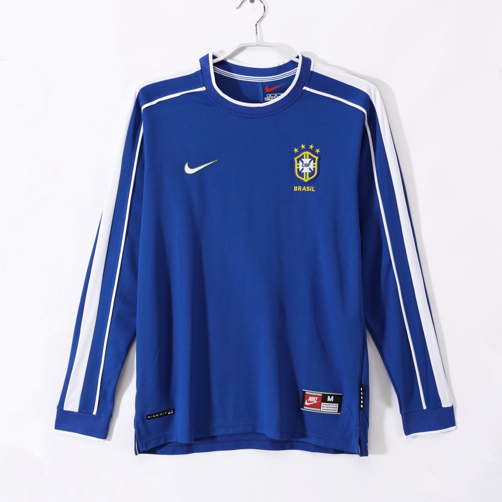 Brasil 1998 Camiseta visitante de manga larga