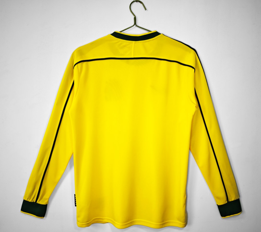 Brasil 1998 Camiseta local de manga larga