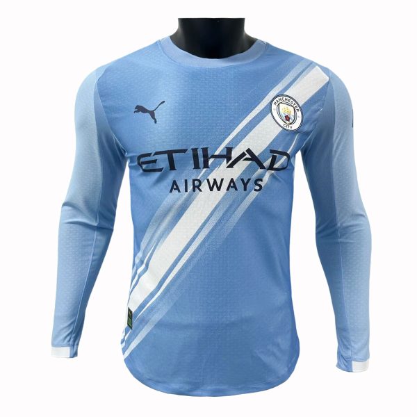 Manchester City 2025-26 Camiseta local versión jugador de manga larga