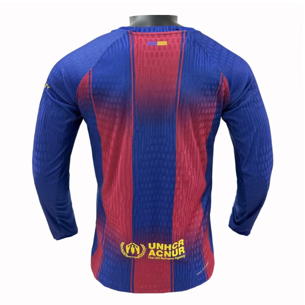 Barcelona 2025-26 Camiseta local versión jugador de manga larga