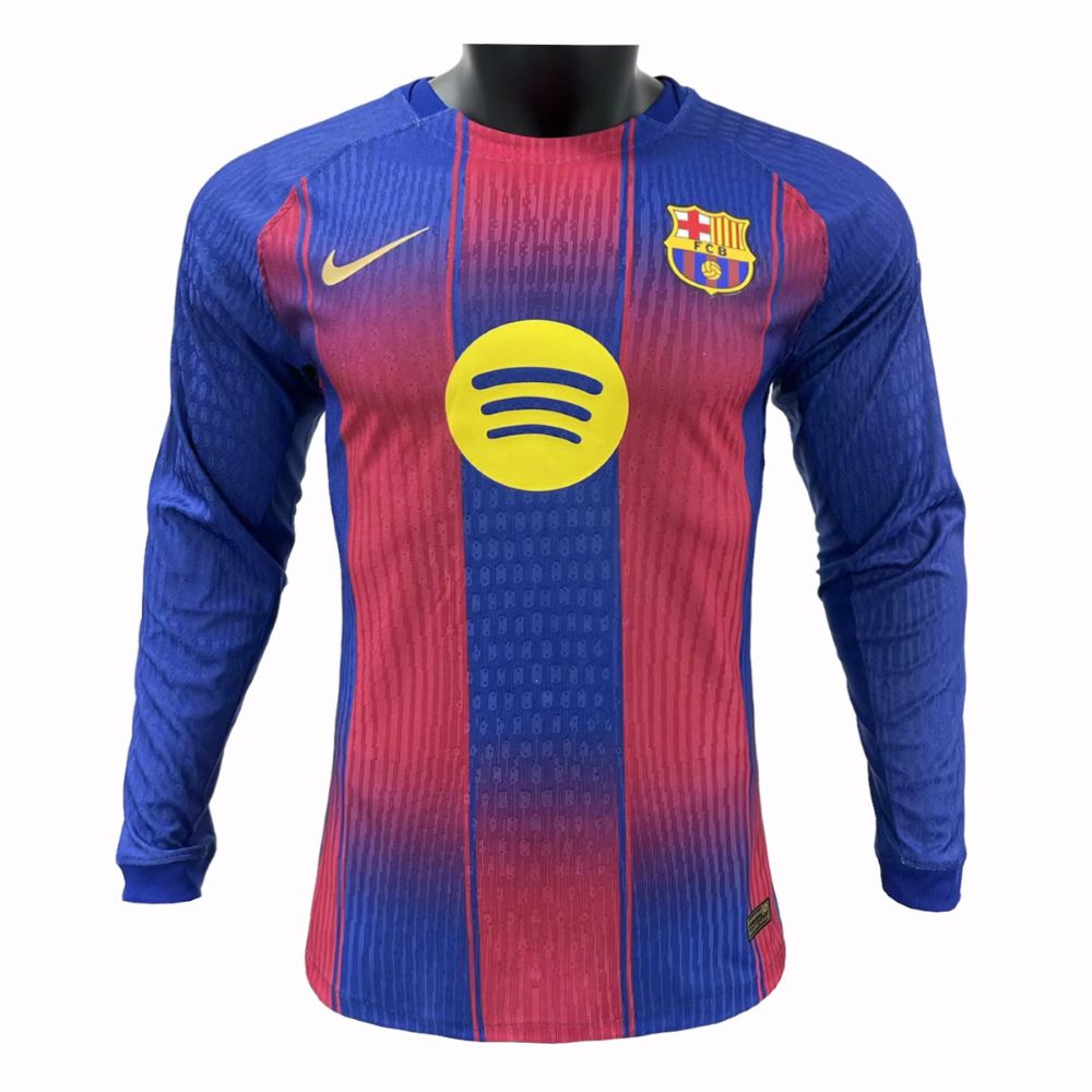 Barcelona 2025-26 Camiseta local versión jugador de manga larga