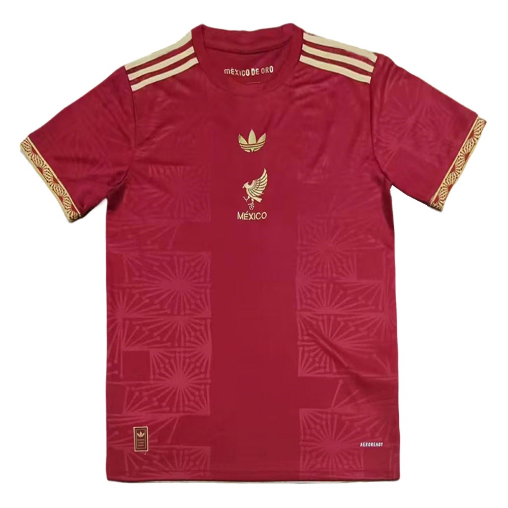 México 2025 Gold Shirt Red