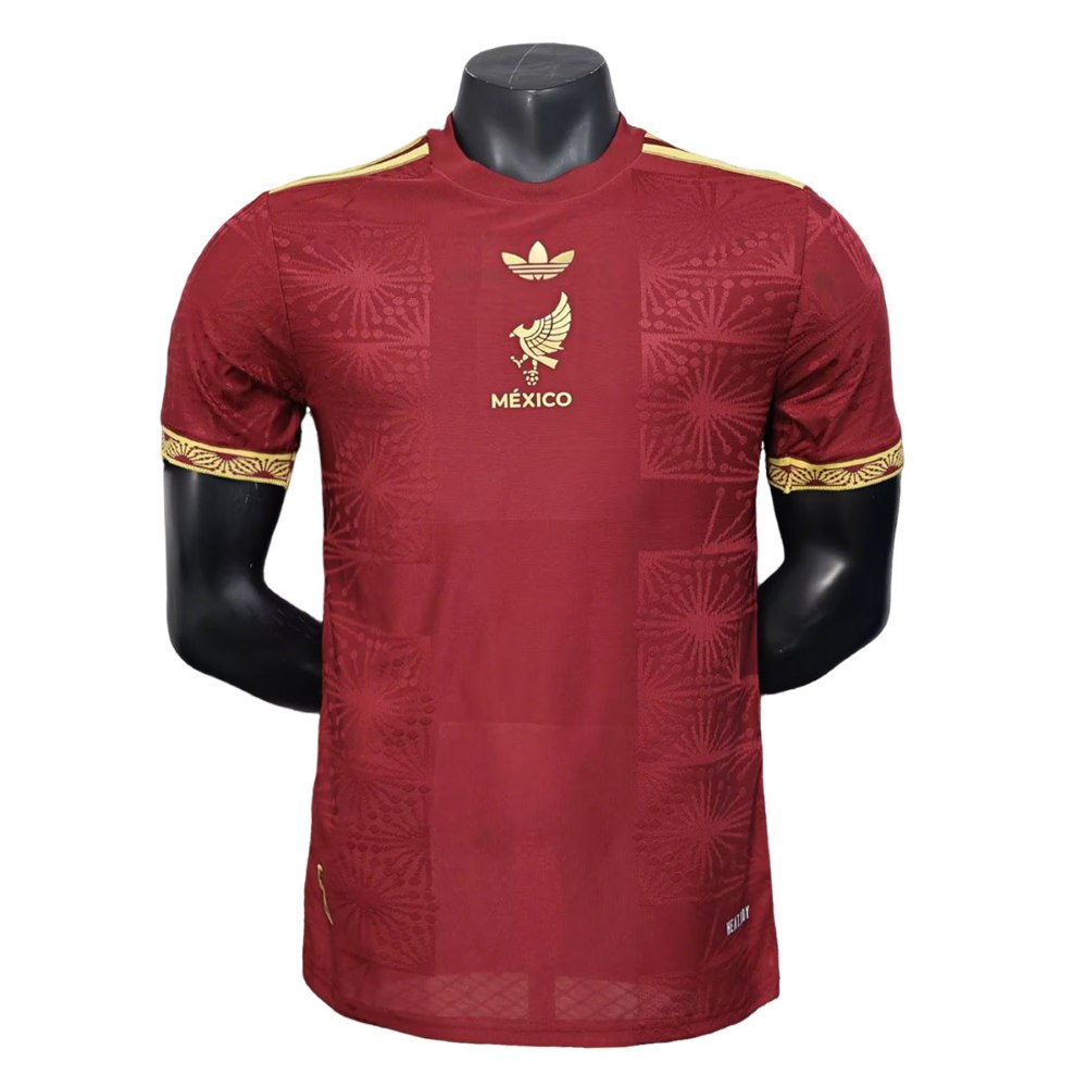 México 2025 Versión jugador Gold Shirt Red
