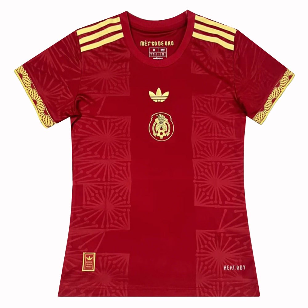 Mujer México 2025 Gold Shirt Red