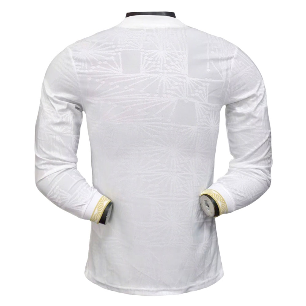 México 2025 Versión jugador Gold Camiseta de manga larga White