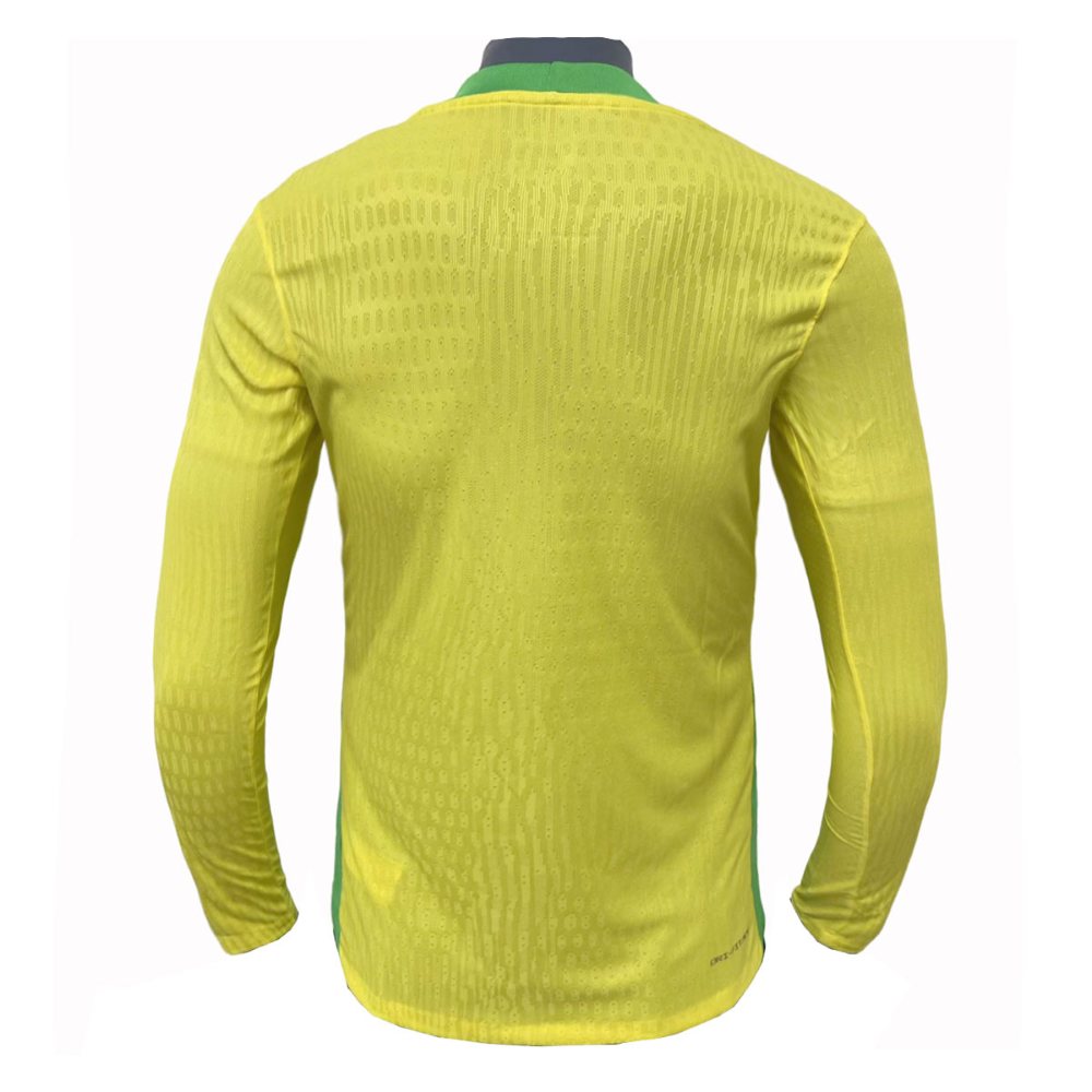 Brasil 2025 Versión jugador Camiseta local de manga larga