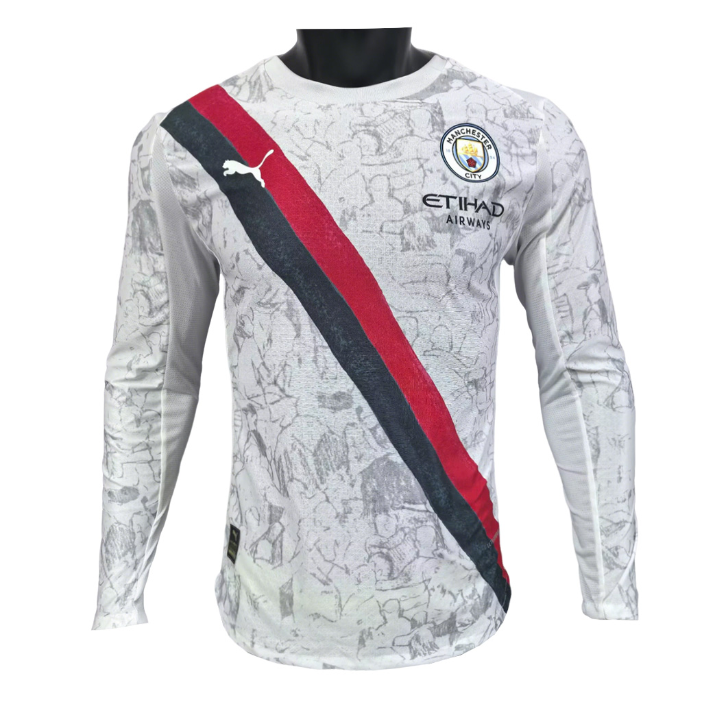 Manchester City 2025-26 Visitante Versión jugador Long Sleeve Club Copa Mundial Camiseta versión jugador