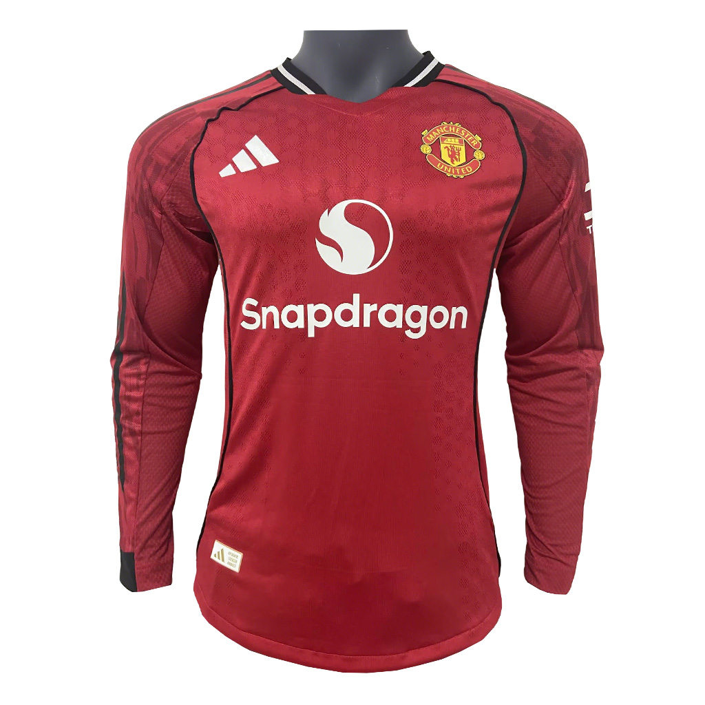 Manchester United 2025-26 Camiseta local versión jugador de manga larga