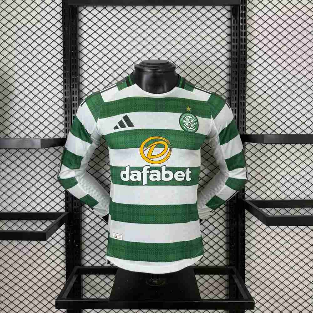 Celtic 2025-26 Camiseta local versión jugador de manga larga
