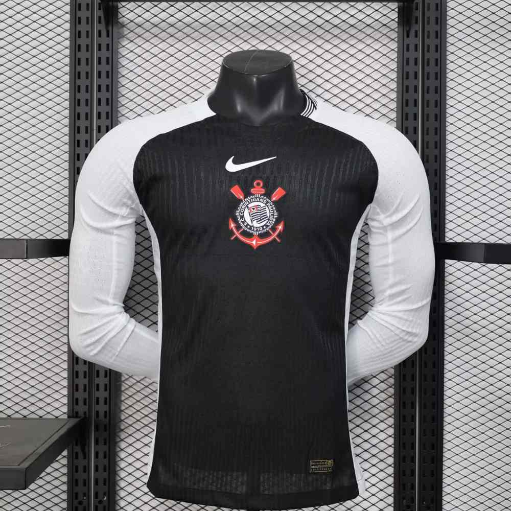 Corinthians 2025-26 Camiseta visitante versión jugador de manga larga