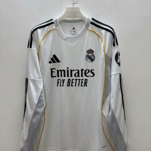 Real Madrid 2025-26 Home Long Sleeve Shirt