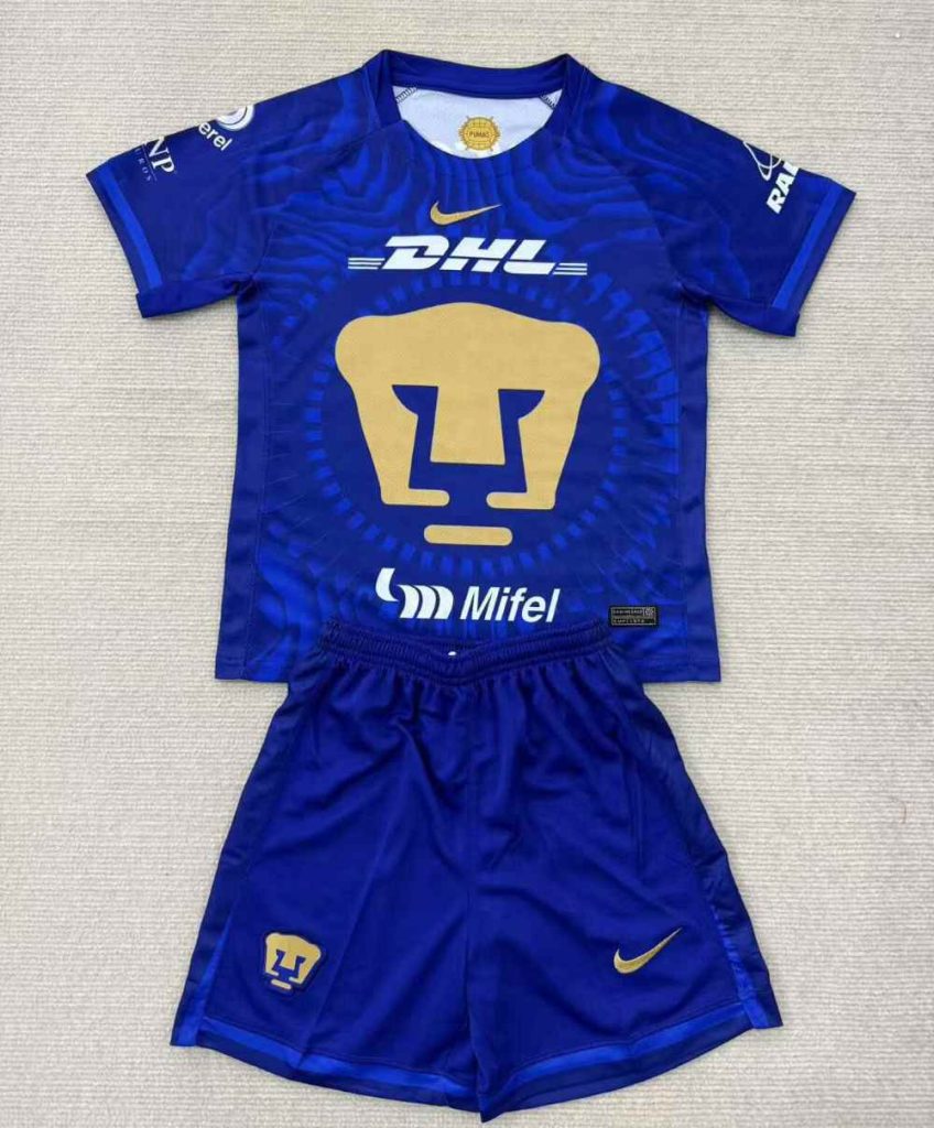 Niños Pumas UNAM 2025-26 Visitante kit