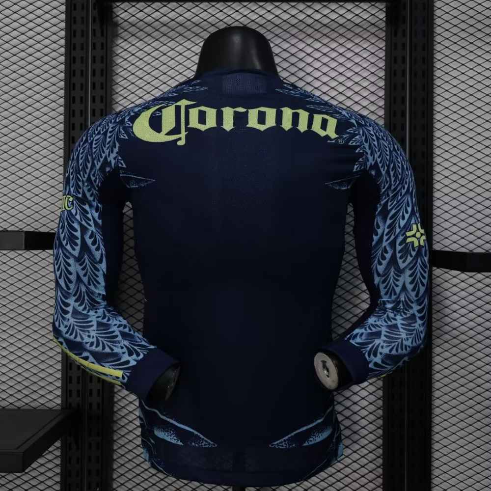 Club América 2025-26 Camiseta visitante versión jugador de manga larga