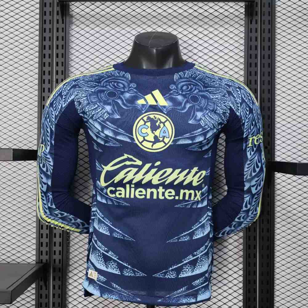 Club América 2025-26 Camiseta visitante versión jugador de manga larga