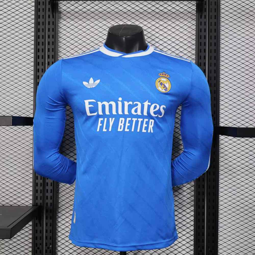 Real Madrid 2025-26 Tercera Camiseta versión jugador de manga larga