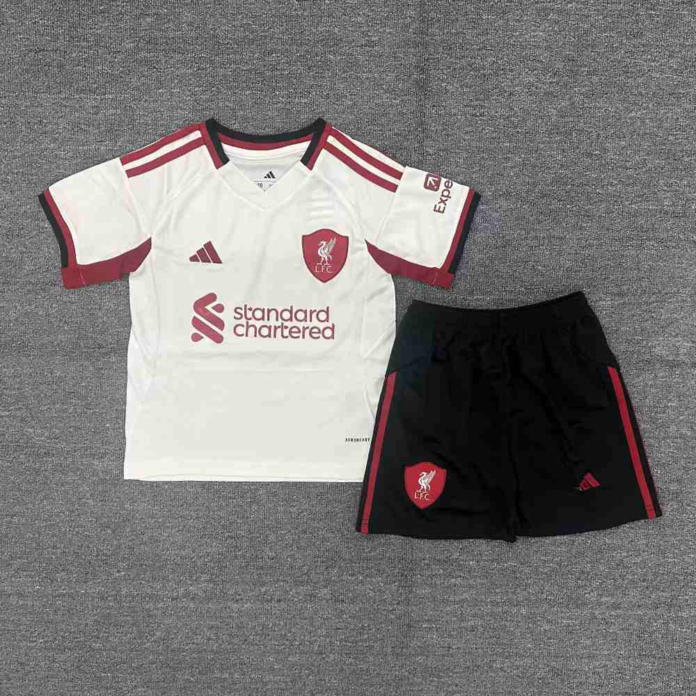 Niños Liverpool 2025-26 Visitante Kit