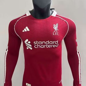 Liverpool 2025-26 Home Player Long Sleeve Shirt