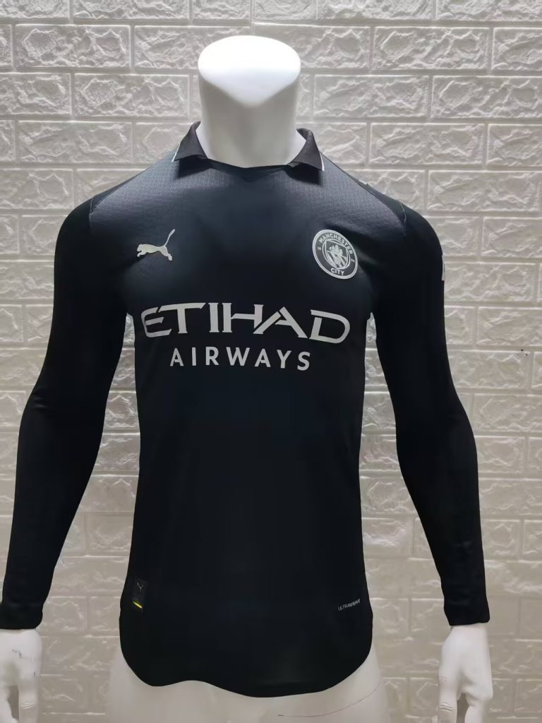 Manchester City 2025-26 Camiseta visitante versión jugador de manga larga