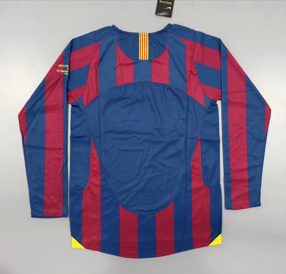 Barcelona 2005-06 Champions League Camiseta local de manga larga