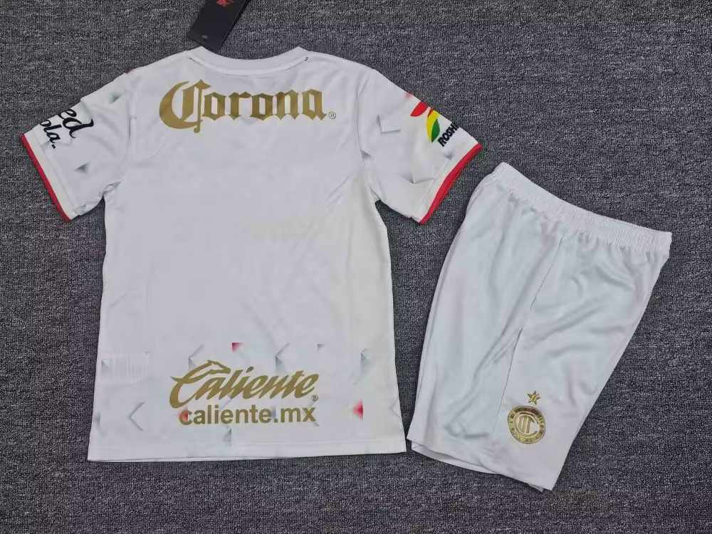 Niños Toluca 2025-26 Visitante Kit