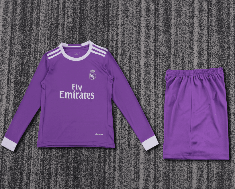 Niños Real Madrid 2016-17 Visitante Long Sleeve Kit