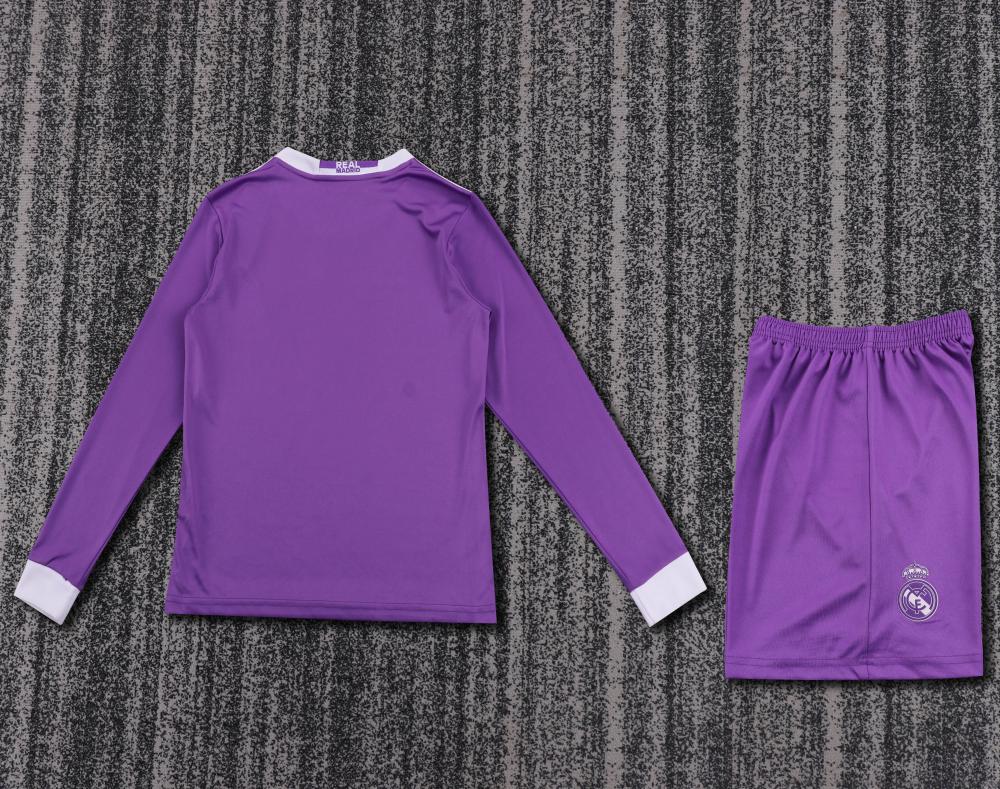 Niños Real Madrid 2016-17 Visitante Long Sleeve Kit