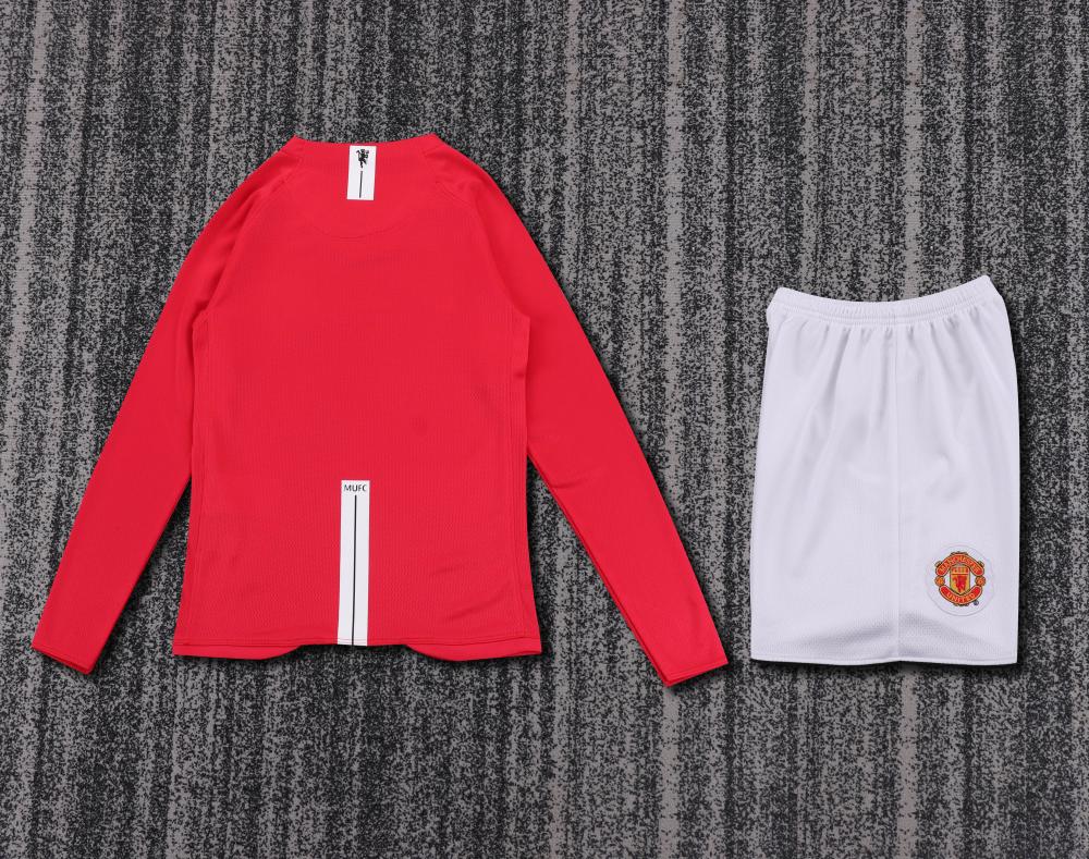 Niños Manchester United 2007-09 Local Champions League Long Sleeve Kit