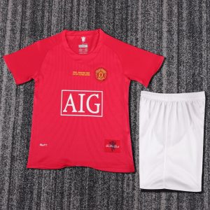 Kids Manchester United 2007-09 Home Champions League Kit