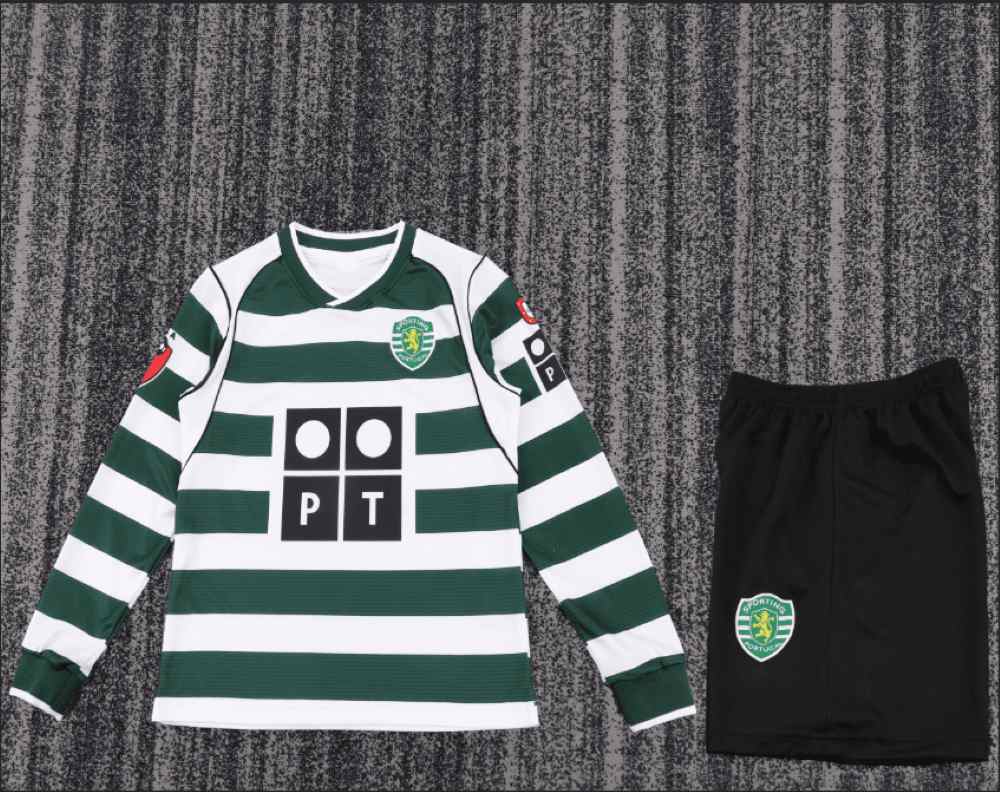 Niños Sporting CP Lisbon 2001-03 Local Long Sleeve Kit