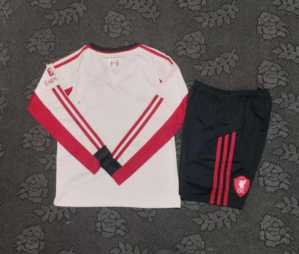 Niños Liverpool 2025-26 Visitante Long Sleeve Kit