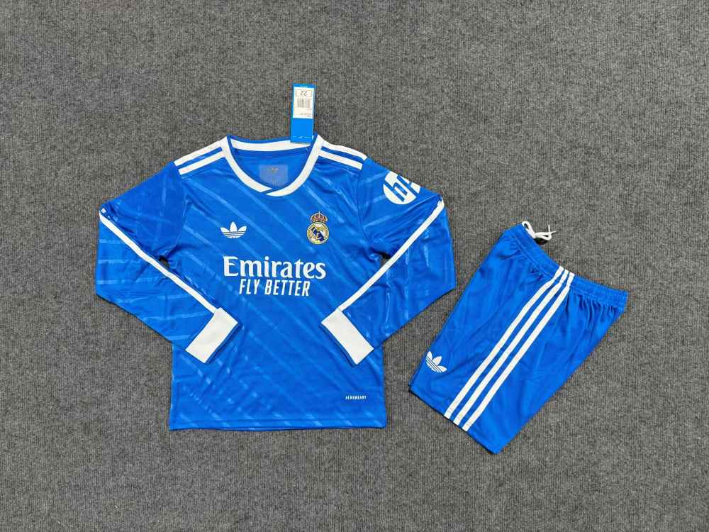Niños Real Madrid 2025-26 Tercera Long Sleeve Kit