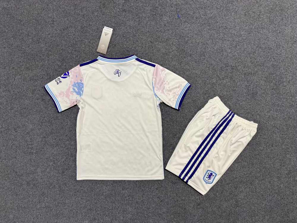 Niños Aston Villa 2025-26 Tercera Kit