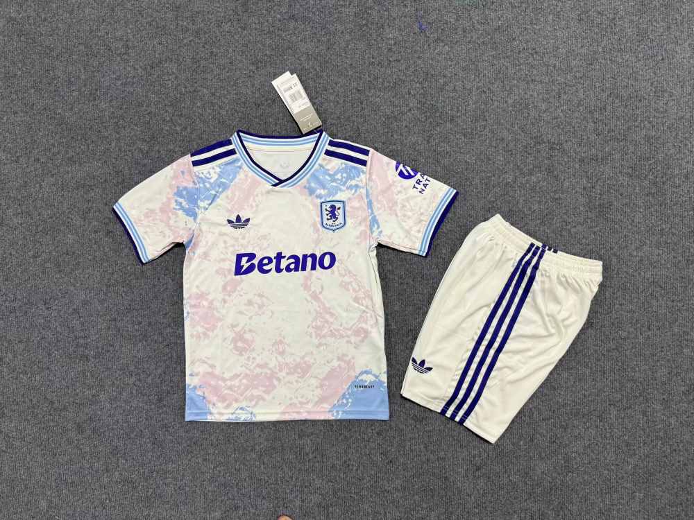 Niños Aston Villa 2025-26 Tercera Kit