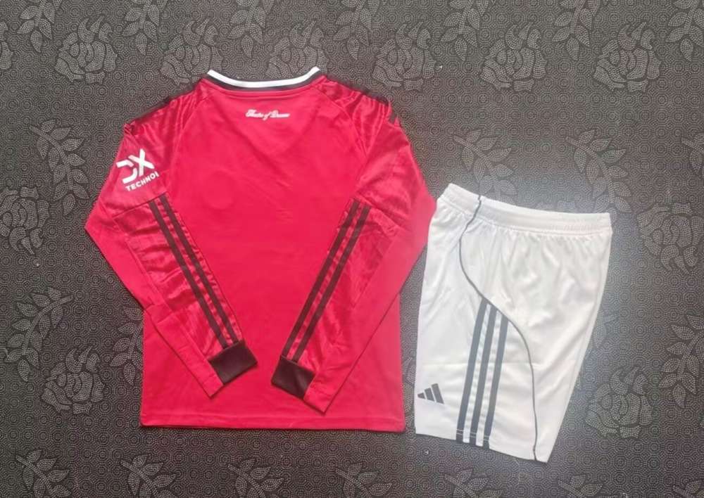 Niños Manchester United 2025-26 Local Long Sleeve Kit