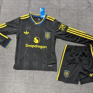 Kids Manchester United 2025-26 Third Long Sleeve Kit