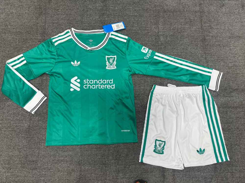 Niños Liverpool 2025-26 Tercera Long Sleeve Kit