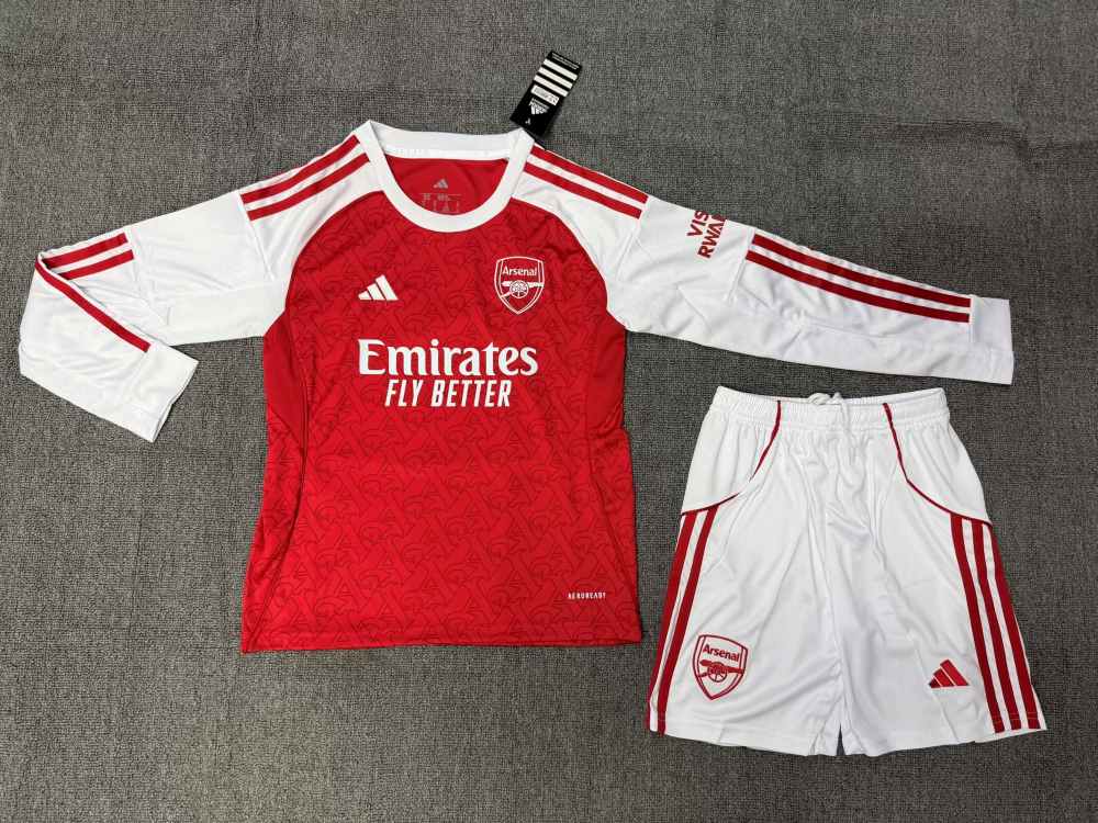 Niños Arsenal 2025-26 Local Long Sleeve Kit
