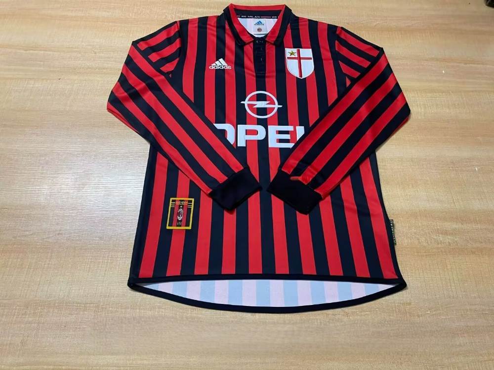 AC Milan 1999-00 Camiseta local de manga larga