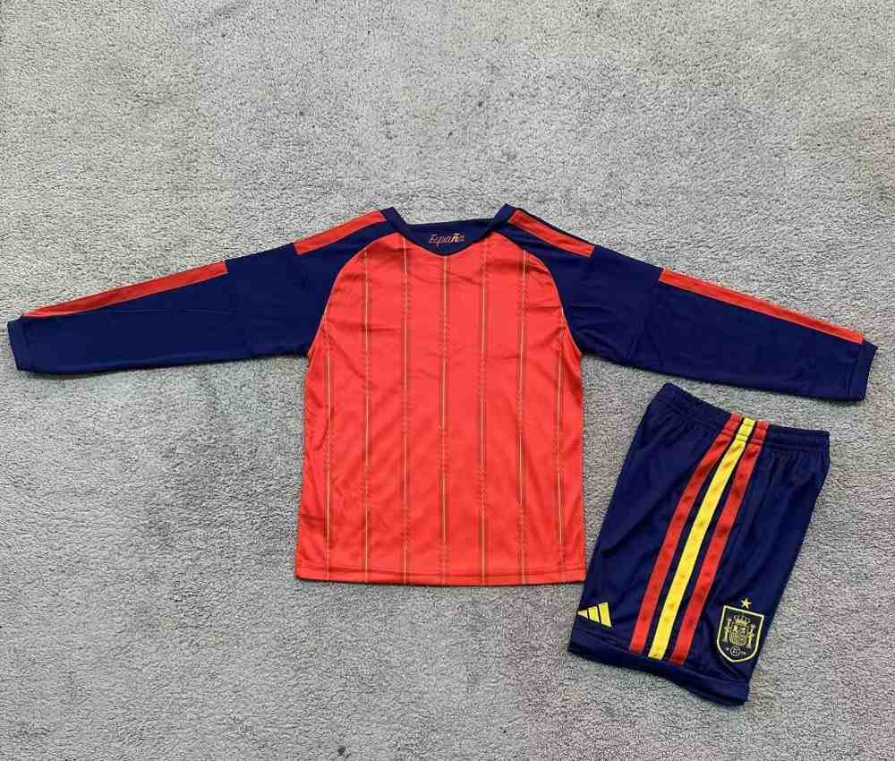 Niños España 2026 Copa Mundial de la FIFA Local Long Sleeve Kit