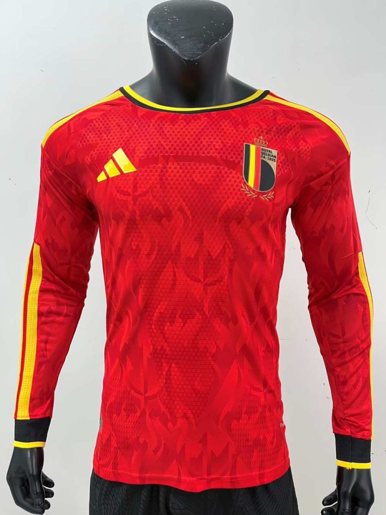 Bélgica 2026 Copa Mundial de la FIFA Camiseta local versión jugador de manga larga