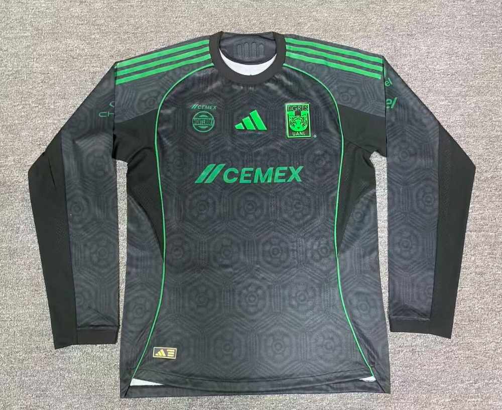 Tigres UANL 2025-26 Tercera Camiseta versión jugador de manga larga