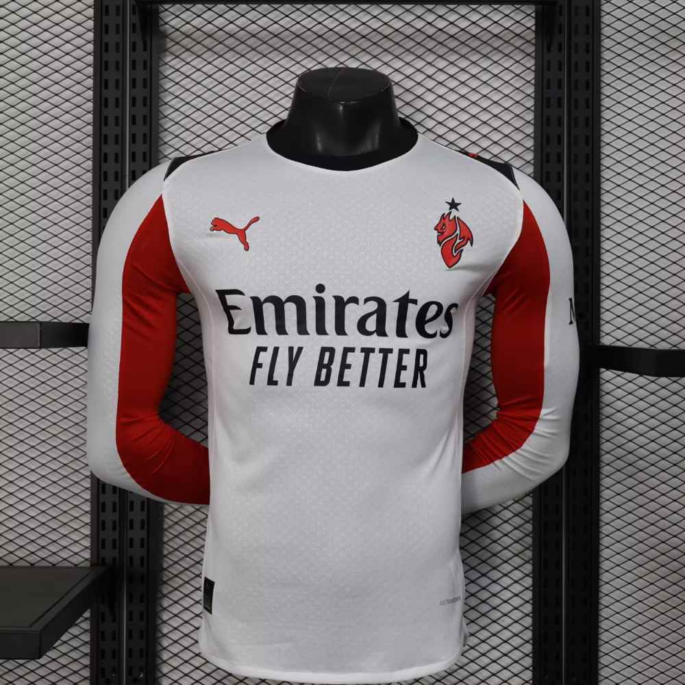 AC Milan 2025-26 Camiseta visitante versión jugador de manga larga