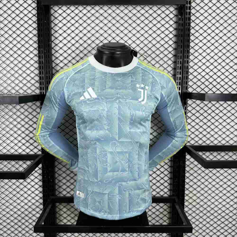 Juventus 2025-26 Camiseta visitante versión jugador de manga larga