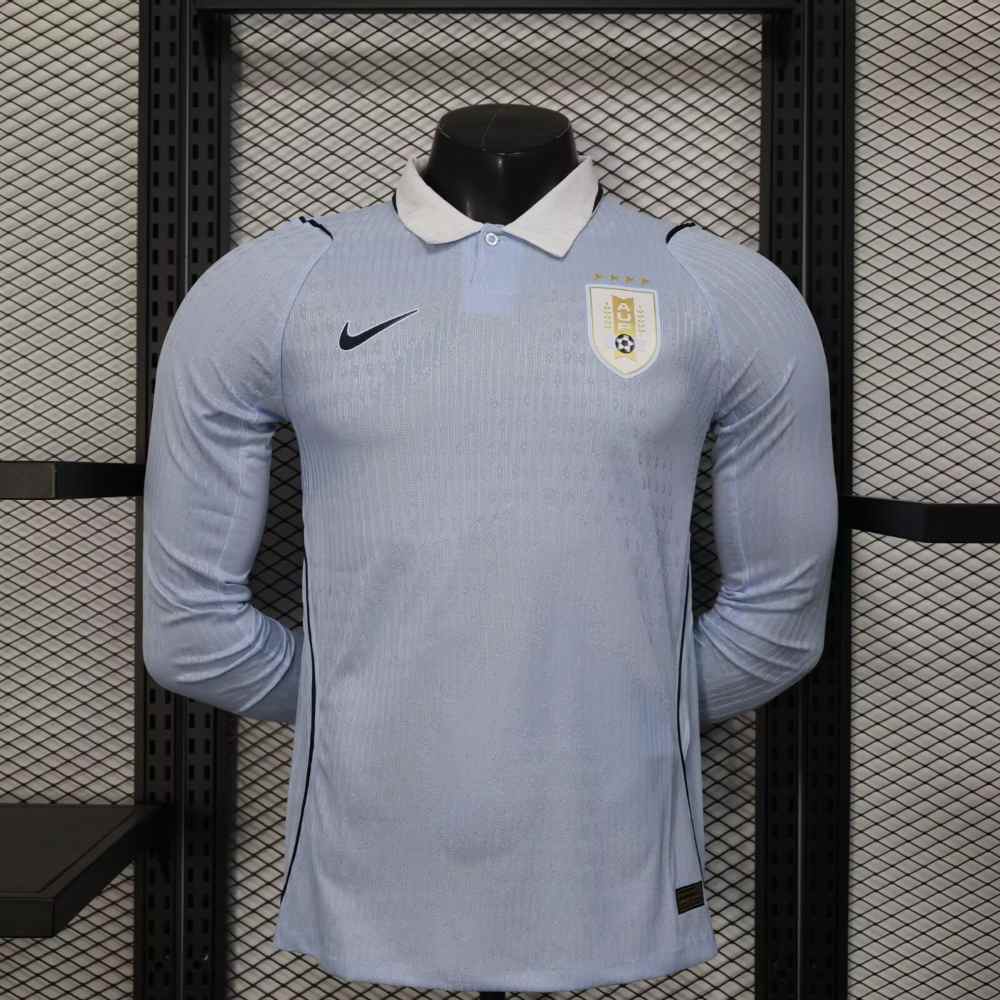 Uruguay 2025 Copa Mundial de la FIFA Local Camiseta versión jugador de manga larga