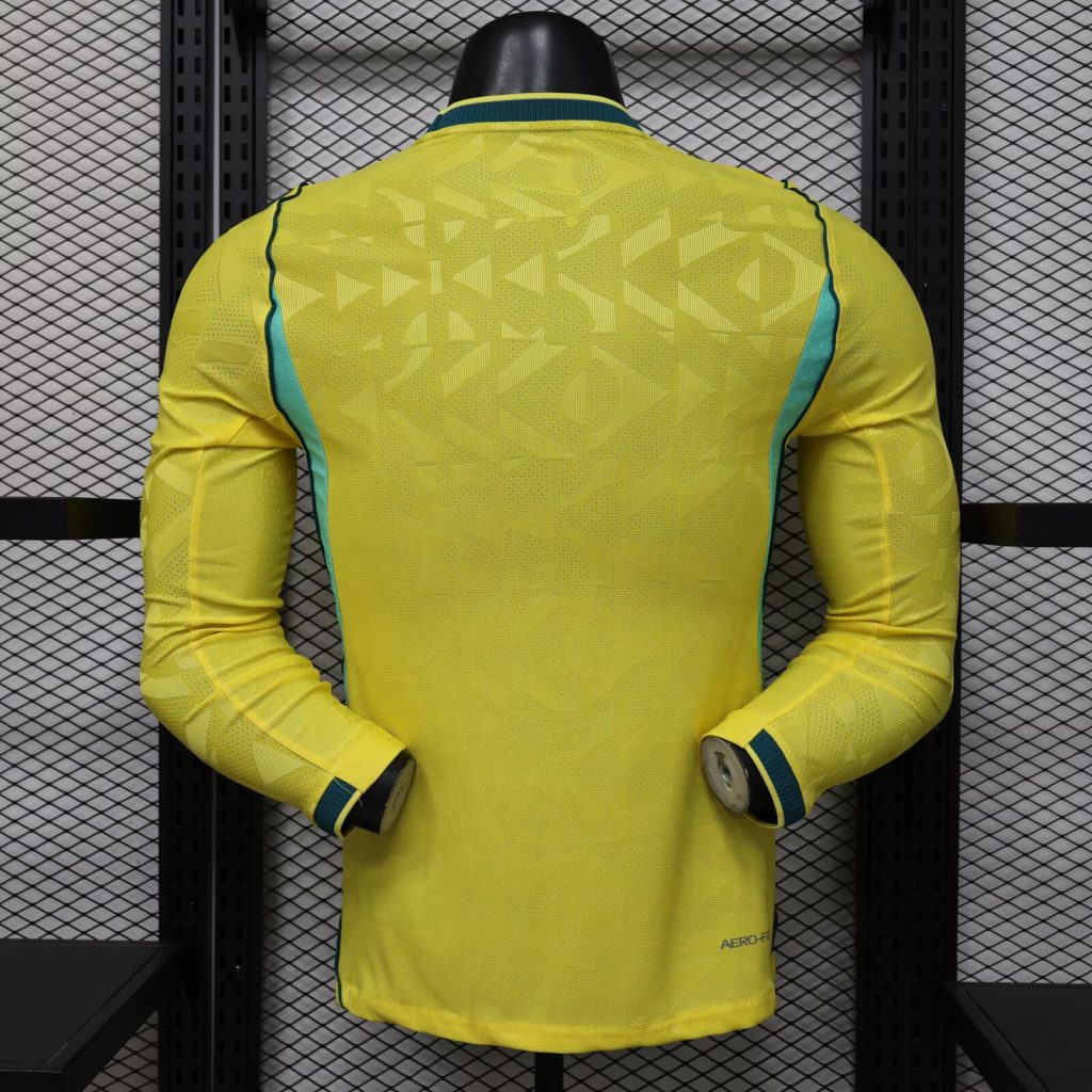 Brasil 2026 Copa Mundial de la FIFA Camiseta local versión jugador de manga larga