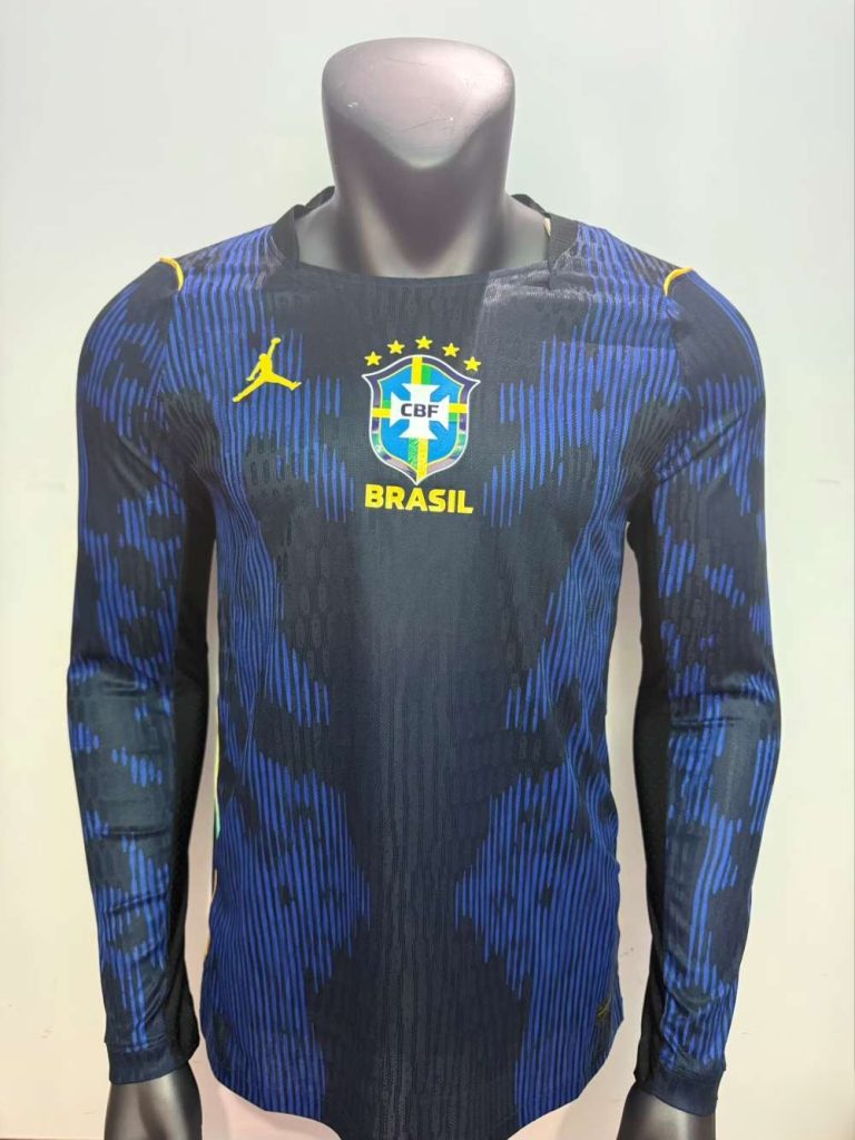 Brasil 2026 Copa Mundial de la FIFA Long Sleeve Camiseta local versión jugador
