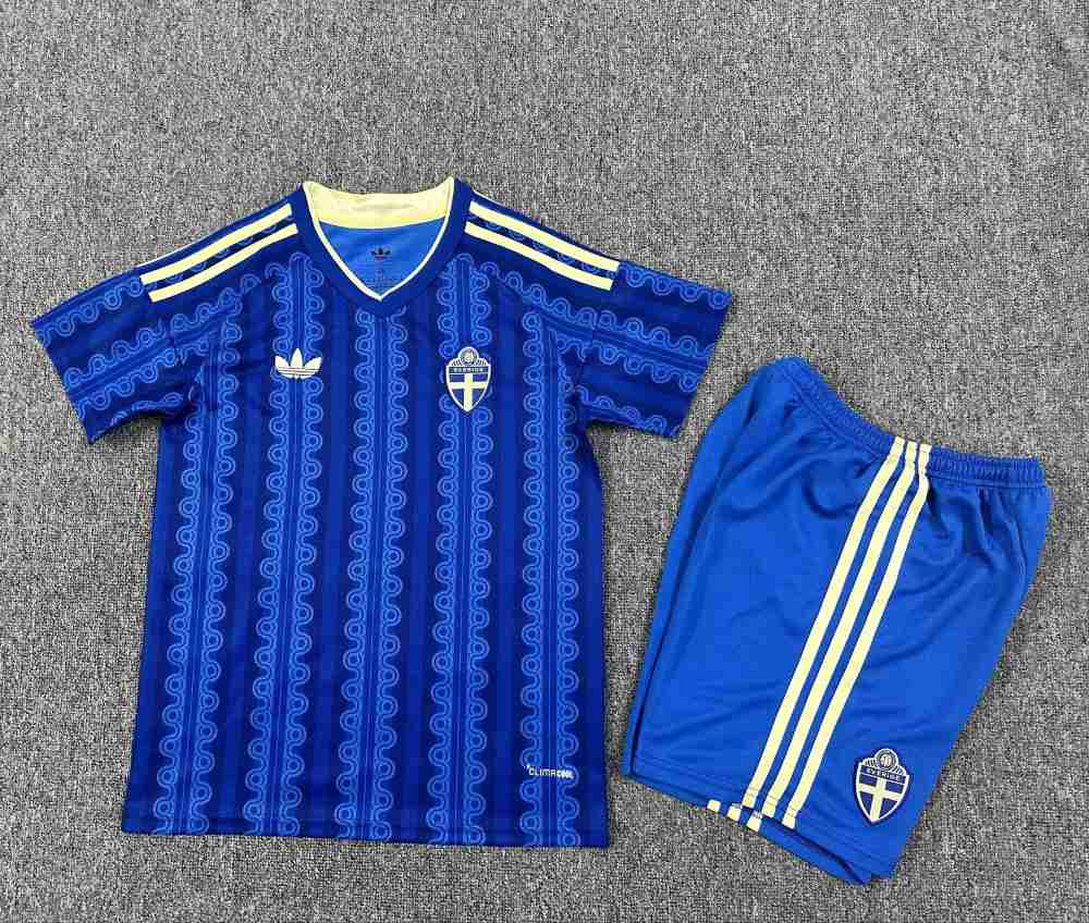 Niños Suecia 2026 Copa Mundial de la FIFA Visitante Kit